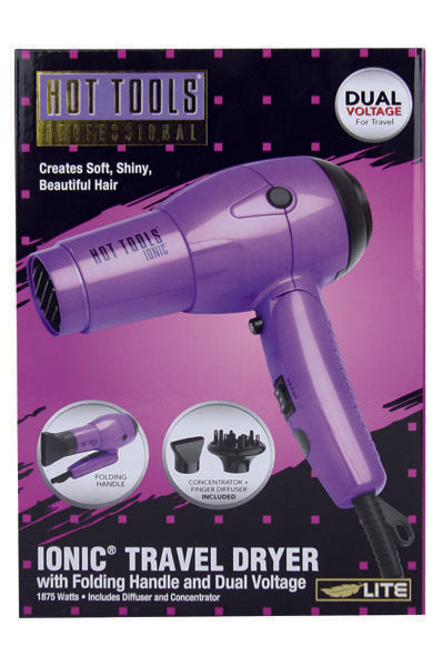 HOT TOOLS 1875W Ionic Travel Dryer Dual Voltage #1044CN 