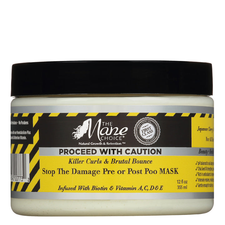 THE MANE CHOICE Killer Curls & Brutal Bounce Stop The Damage Pre or Post Poo Mask12oz 