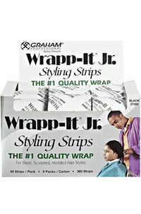 Thumbnail for GRAHAM BEAUTY   Wrapp-It Jr. Styling Strips Carton Black