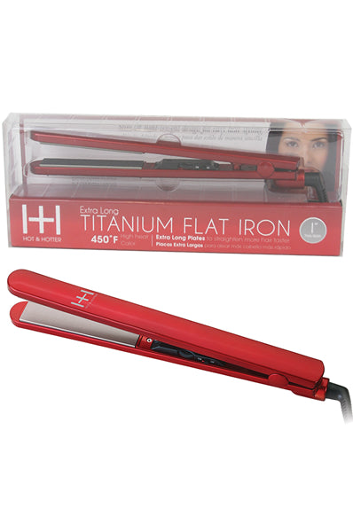 ANNIE Hot & Hotter Extra Long Titanium Flat Iron #5894 pk 