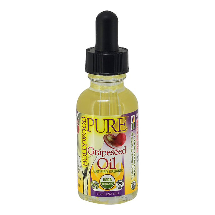 HOLLYWOOD BEAUTY PURE Certified Organic Oils 1oz Grapeseed Oil