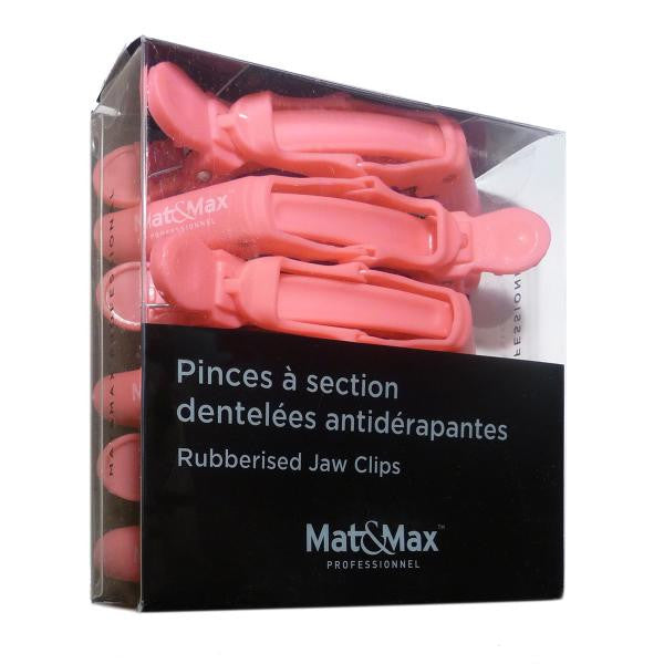 Mat&Max Rubberized pink jaw clips 6 / pack
