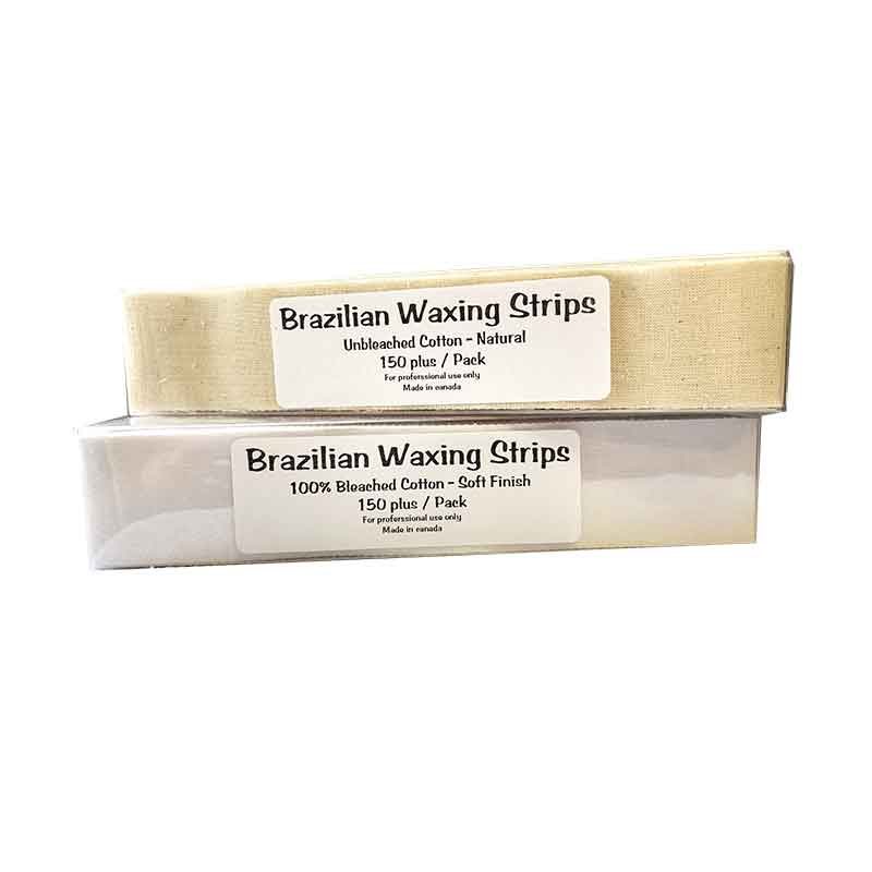 Pre-Cut Brazilian Waxing Strips 1.5 in x 9 ( Bleached or Unbleached ) Soft cotton
