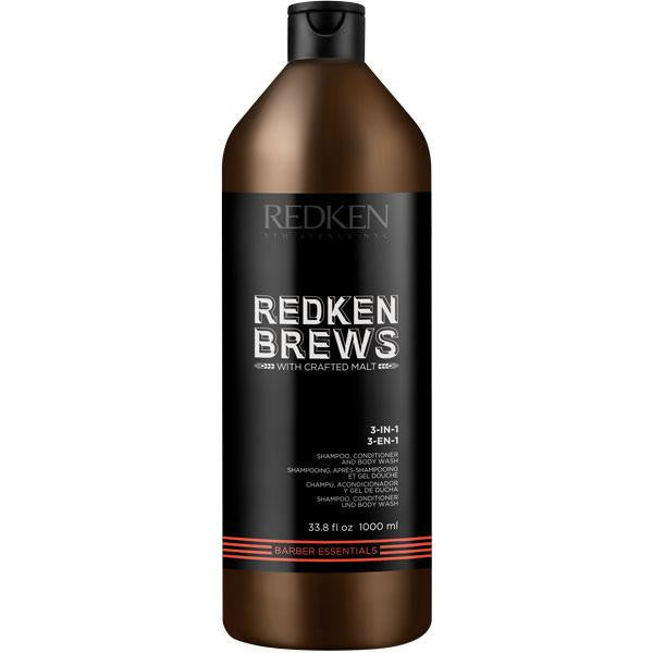 Redken - Brews 3-in-1 shampoo, conditionner and body wash 33.8oz