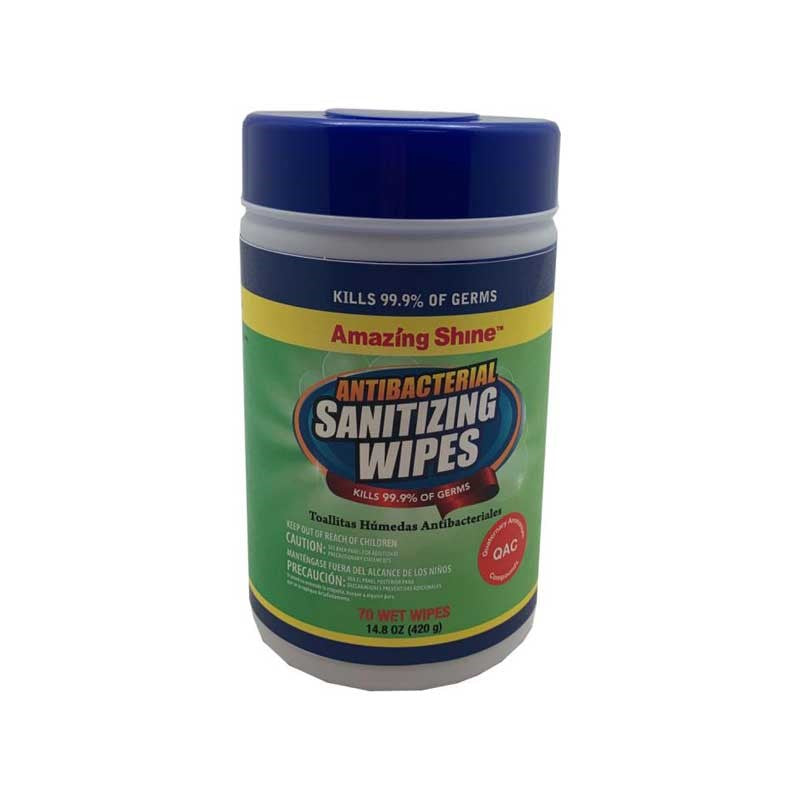 Amazing Shine Antibacterial Sanitizing Wipes 70-Pack