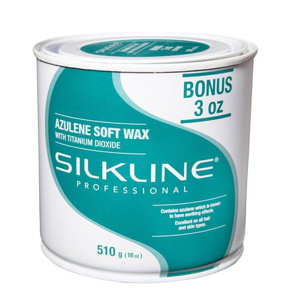 Silk Line Azulene soft wax with titanium dioxide 18oz